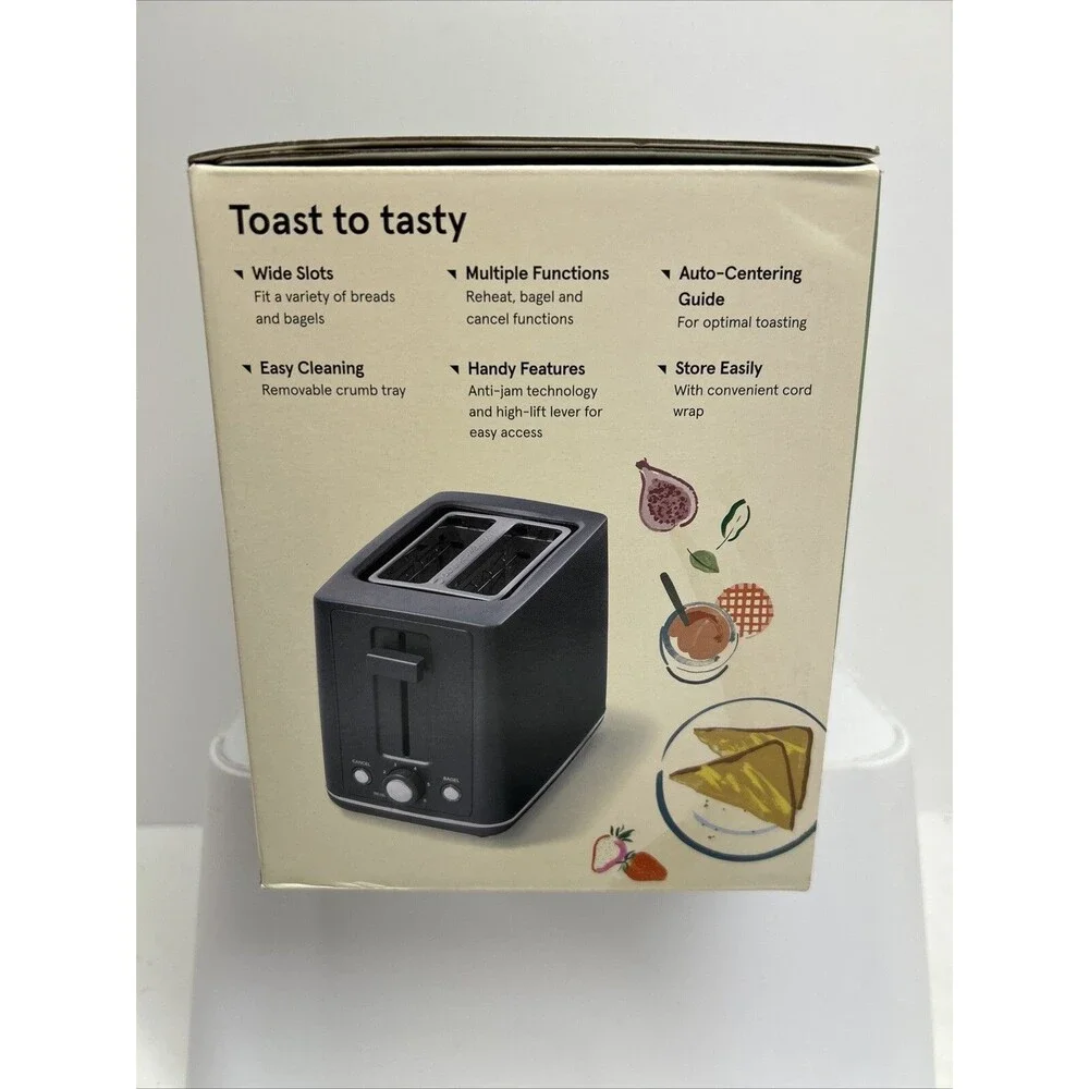 Figmint 2-Slice Wide Slot Toaster with Auto Shut-Off & High Lift‎ Lever #C269
